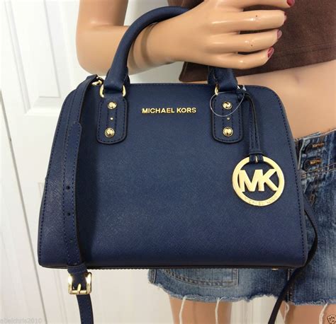 michael kors navy blue purse|michael kors navy shoulder purse.